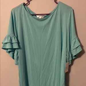 Ruffled Sleeved Top